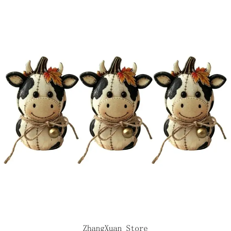 Seasonal Fabric Figure Set with Sewn Detail for Indoor Home Styling 3XUF