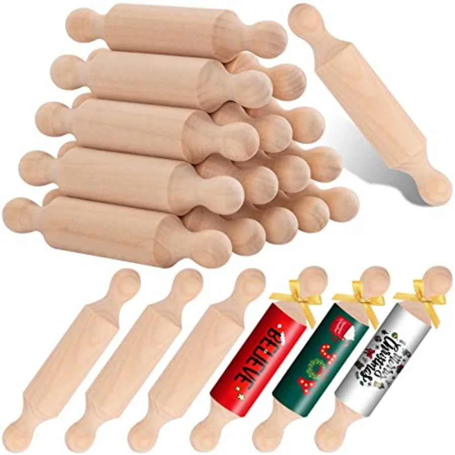20PCS Mini Wooden for Crafts for in the Kitchen Baking, Tiered Tray Decorative for Halloween and Christmas Presents 4.1 Inches