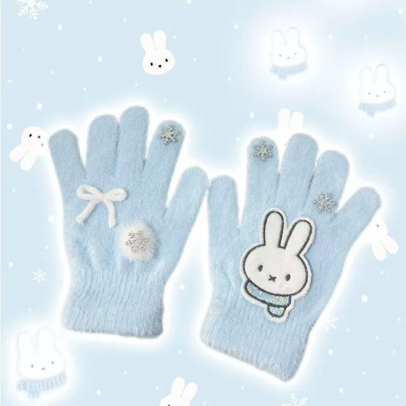 Cartoon Kawaii New Soft and Cute Winter Keep Warm Snowflakes Gloves Protection From Cold Soft and Comfortable Good Looks Miffy