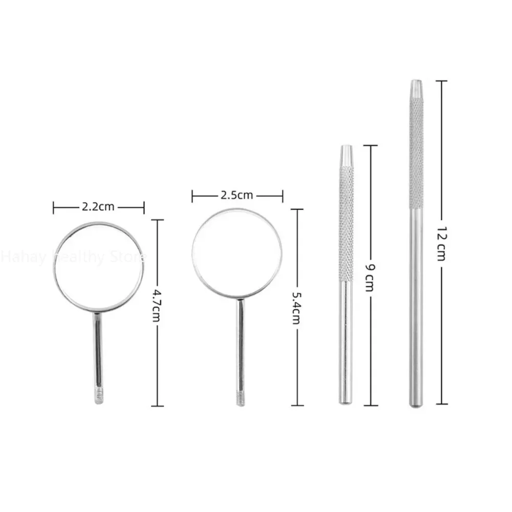 Miroir de greffe d'extension de cils, vérification grossissante, poignée en acier inoxydable, bouche en plastique, soins buccaux des dents, outil de maquillage des cils