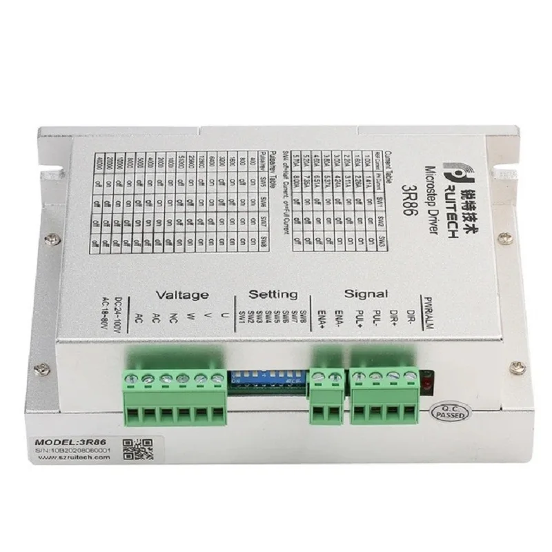 3R86 Nema 34 3Phase Stepper Motor Driver 18-80VAC 24-100VDC Motor Driver Controller  For CNC Machines