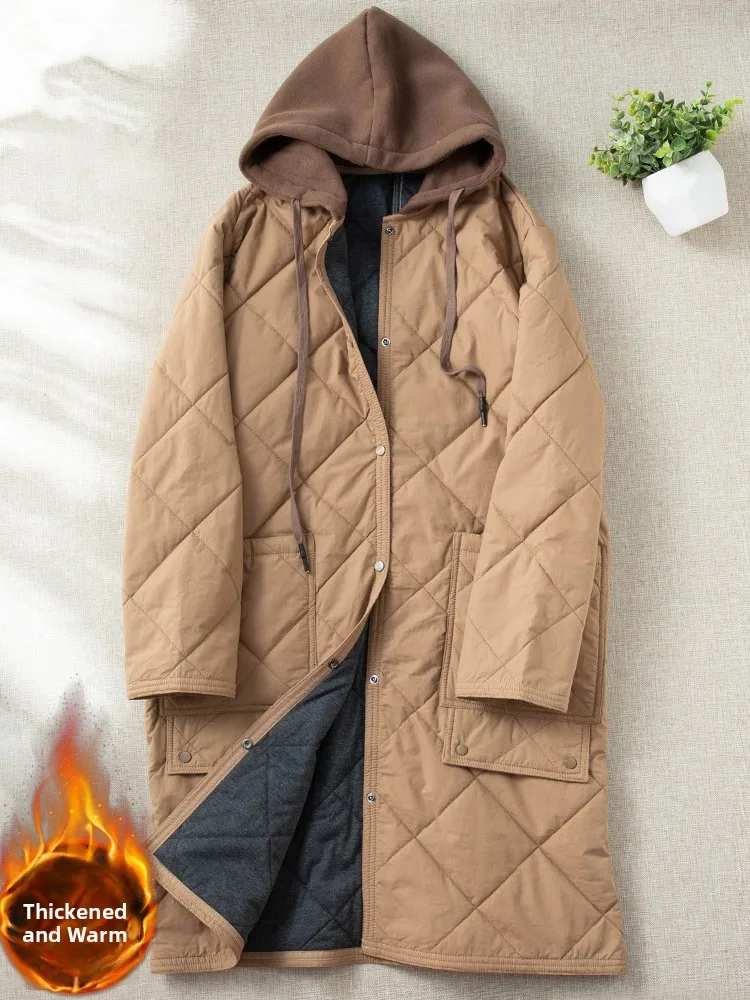 

Легкое пуховое пальто с хлопковой подкладкой Thiened, женская зимняя теплая одежда с капюшоном, художественная одежда Long Sve Midi...