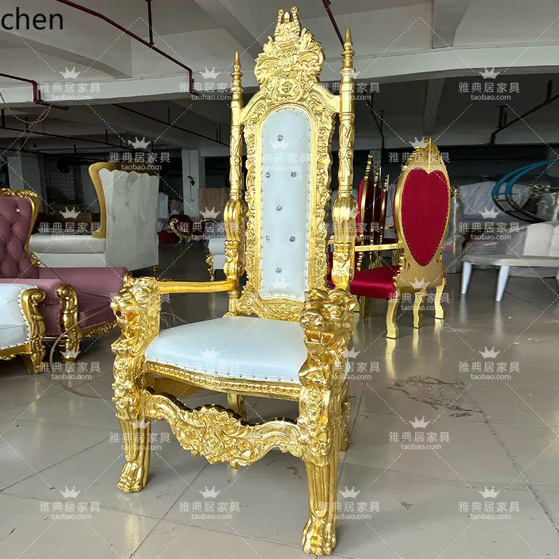 HTT كرسي العرش عالي الظهر Queen Internet Celebrity Single Sofa Chair Studio King Tiger Head Floor Decoration