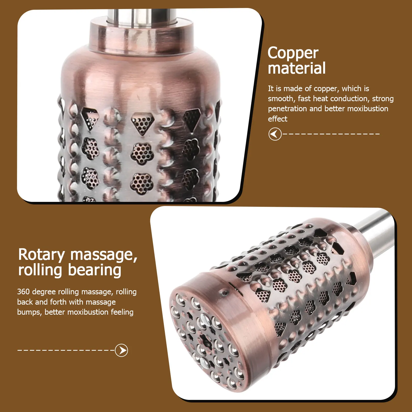 

1pc Moxibustion Stick Hot Massage Roller Meridian Detox Eye Dark Circles Relief Hot Moxibustion Roller Moxa Burner Gift (Golden)