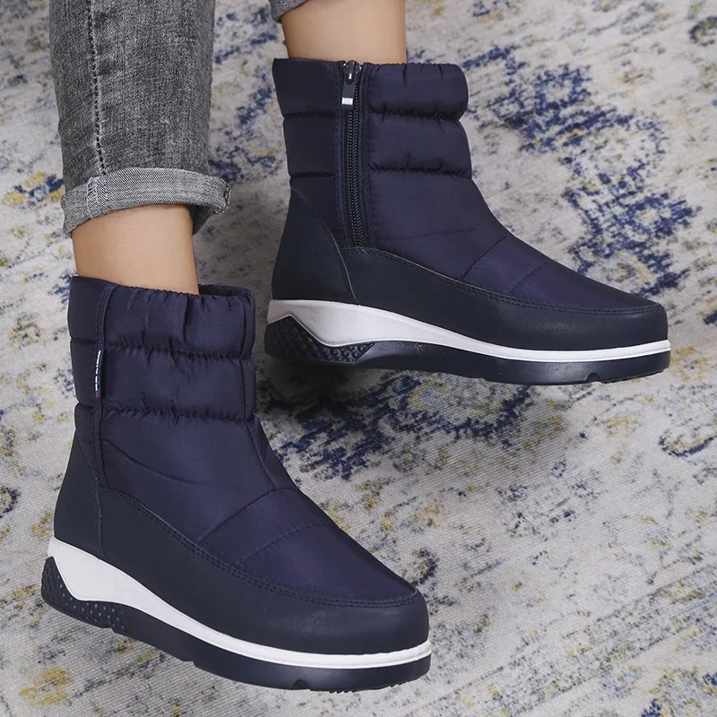 2023 Winter Boots Women Ankle Platform Boots Waterproof Snow Boots Warm Fur Female Boots Winter Shoes Woman Footwear Chaussures image 2