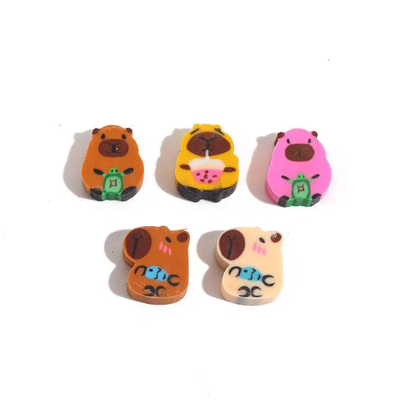 Nouveau 100 pièces créatif mignon Capybara Mini dessin animé gomme Kawaii Animal papeterie école primaire fournitures de bureau enfants prix cadeau