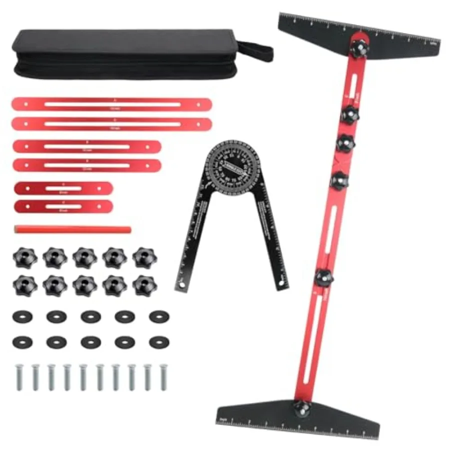 

Инструмент для шаблона протектора лестницы Приспособление для протектора лестницы с угловым транспортиром Столярный карандаш Сверхмощный алюминиевый датчик протектора лестницы Лестница Me