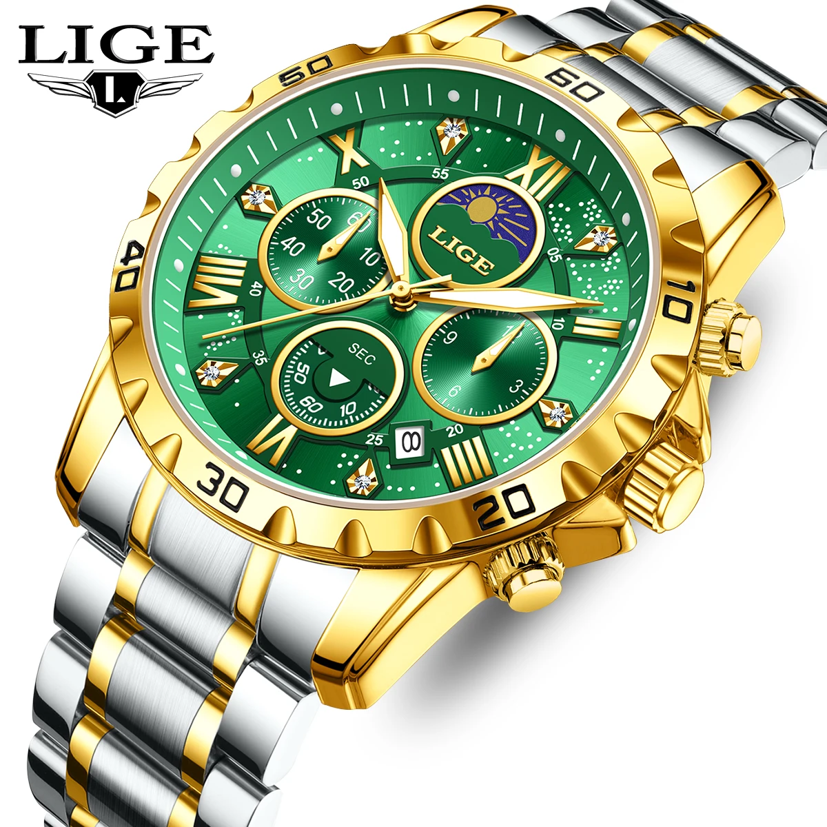 

LIGE Топ Роскошные Мужские Наручные Часы Водонепроницаемые Светящиеся Хронограф Мужские Кварцевые Часы Из Нержавеющей Стали Повседневные Спортивные Мужские Часы