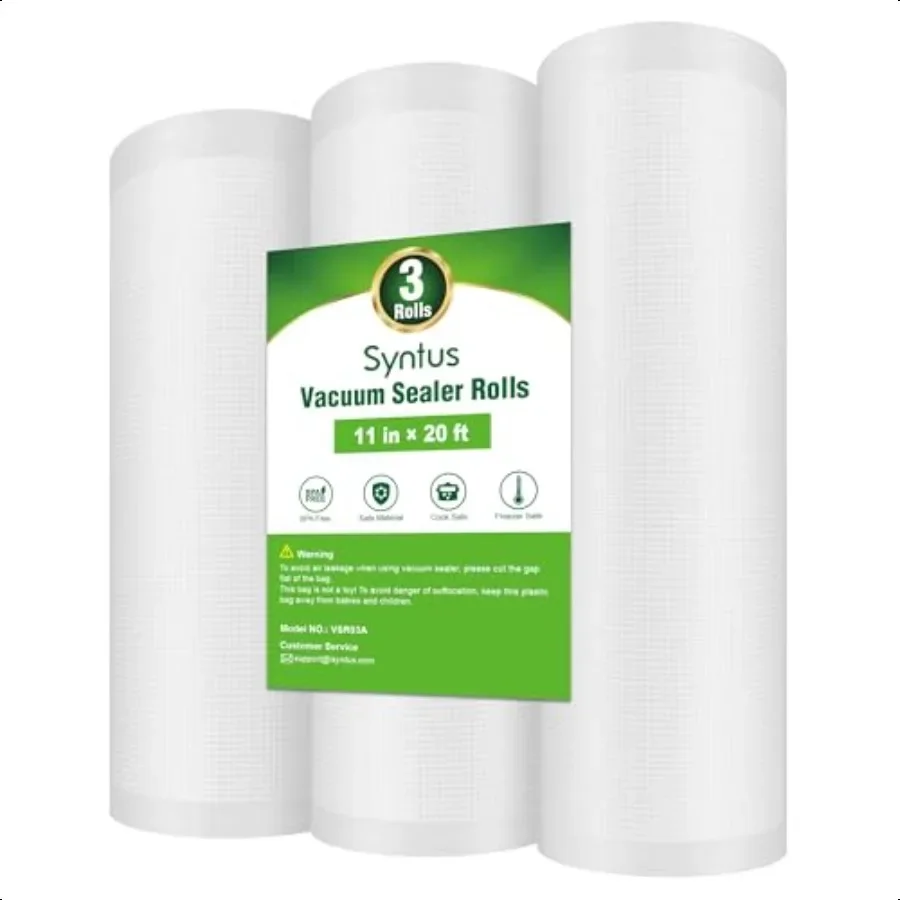 

Вакуумные пакеты для пищевых продуктов, 3 рулона, 11 x 20 футов, рулоны коммерческого класса, пакеты для пищевых продуктов без BPA для хранения приготовления еды или Sous Vi