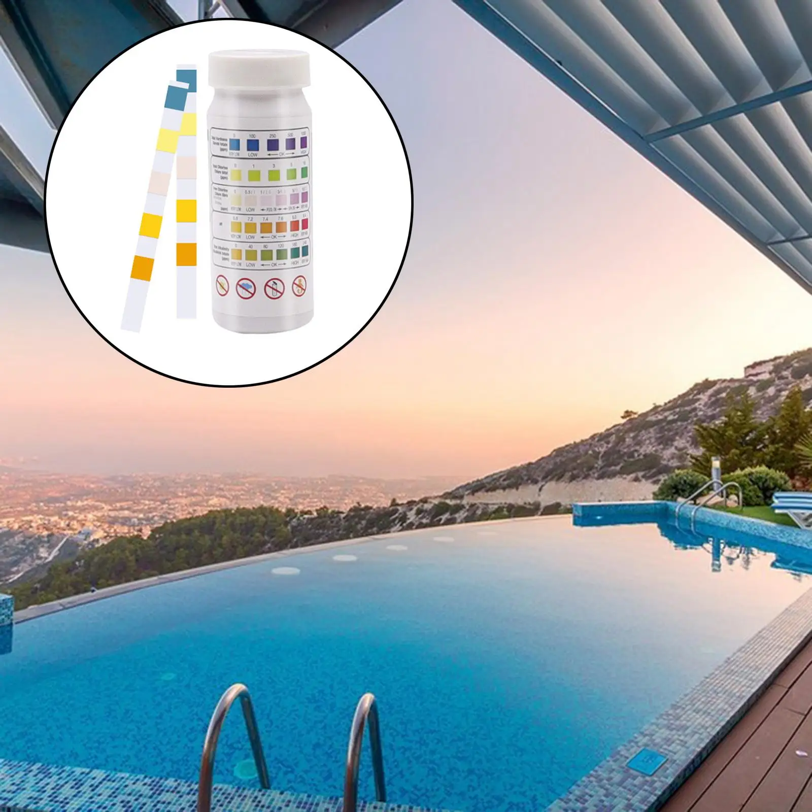 1 Fles Hot Tub Zwembad Waterkwaliteit 4-in-1 Teststrip Residuele Chloor PH-waarde Alkaliteit Hardheid