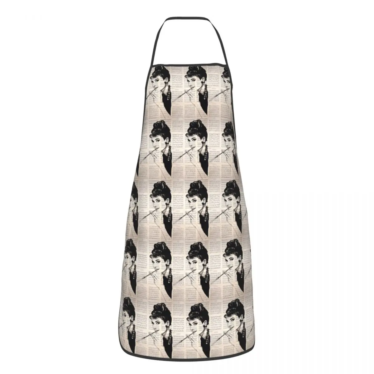 Audrey Hepburn Aprons Chef Cooking Tablier Sleeveless Bib Kitchen Cleaning Pinafore for Women Men Gardening