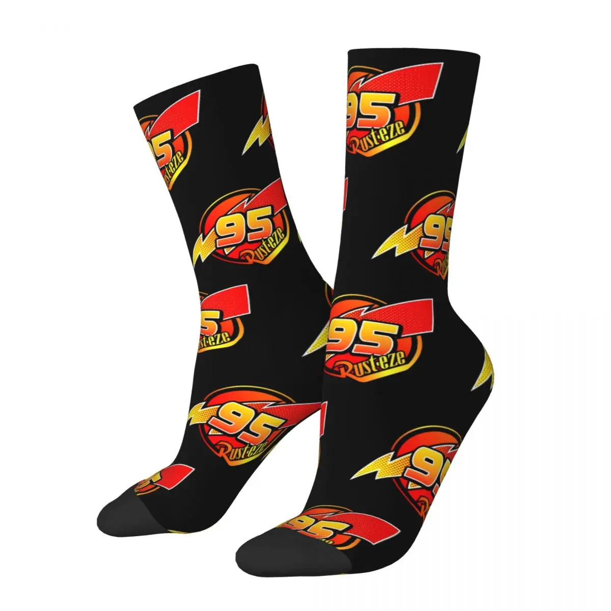 lightning mcqueen and sally 95 Socks for Unisex Comfortable Funny Happy Socks Harajuku Product Middle Tube Socks Small Gifts