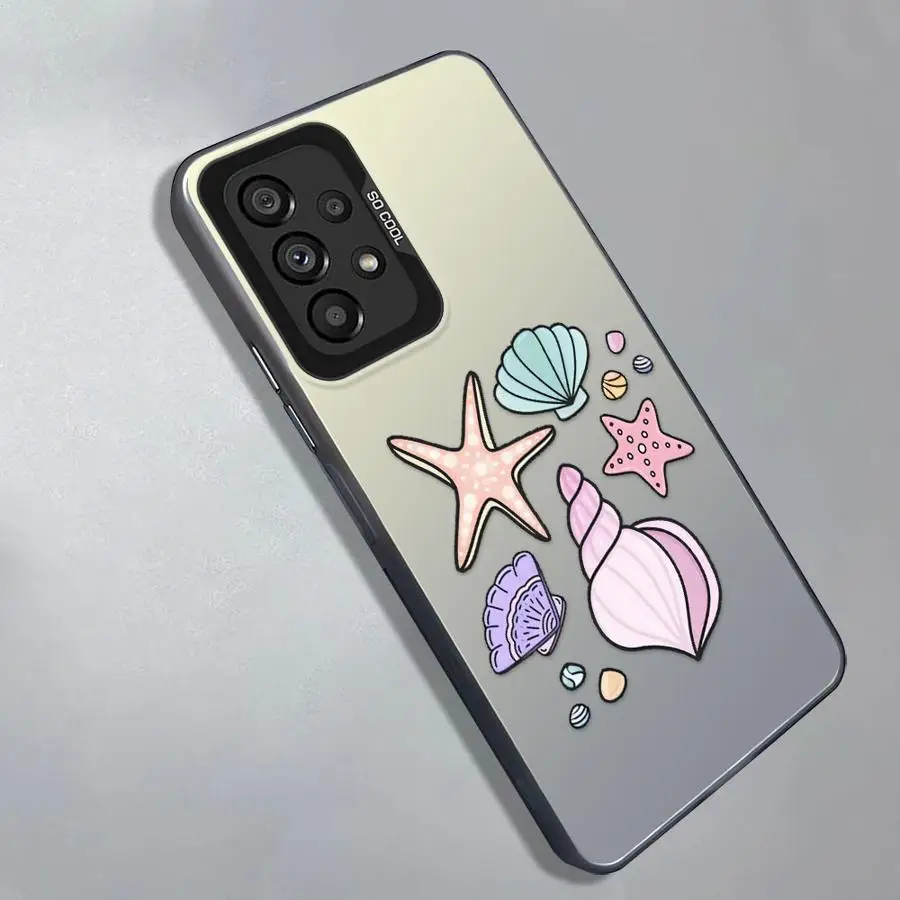 Pastel Ocean Turtle Stickers Phone Cover Case for Samsung Galaxy A72 A23 A71 A12 A32 A36 A14 A56 A25 A73 A17 A52 A13 A16 A34 A54