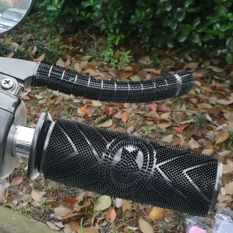 المركبات الكهربائية غطاء مقود الدراجة قبضة مقود دراجة مستديرة مكافحة زلة كم الصيف موتو المطاط كم ل القطر الداخلي 3.5 سنتيمتر قبضة