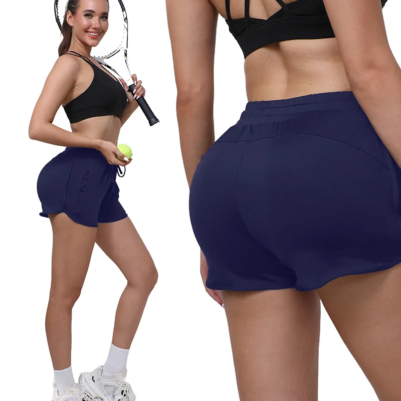 Elastic High Waist Fitness Sports Shorts Women Summer Pocket Quick Drying Yoga Shorts Woman Running Workout Short Leggings Mujer