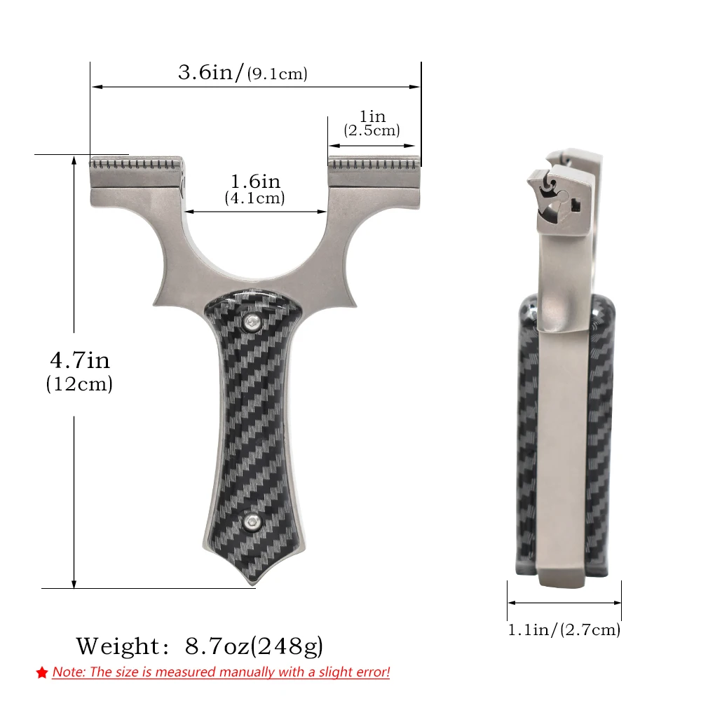Stainless Steel Y-Shaped Slingshot Serrated Top Clamp 2 Sizes Black Textured Handle Outdoor Practice