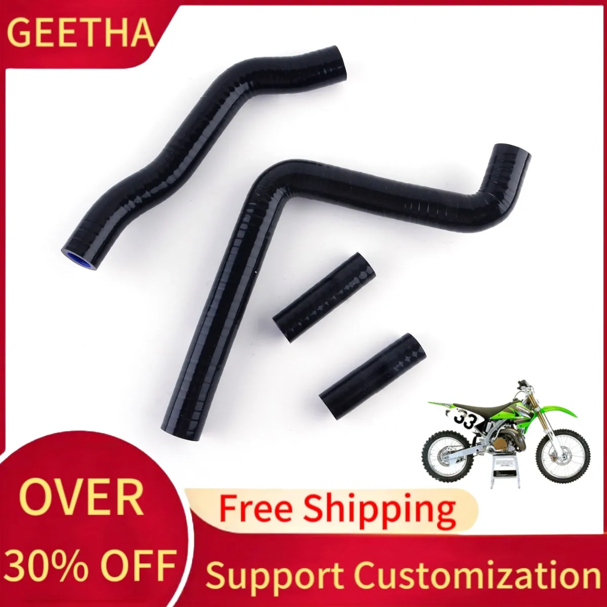 For KAWASAKI KX250 KX 250 2005 2006 2007 Silicone Radiator Coolant Hose Pipe Kit
