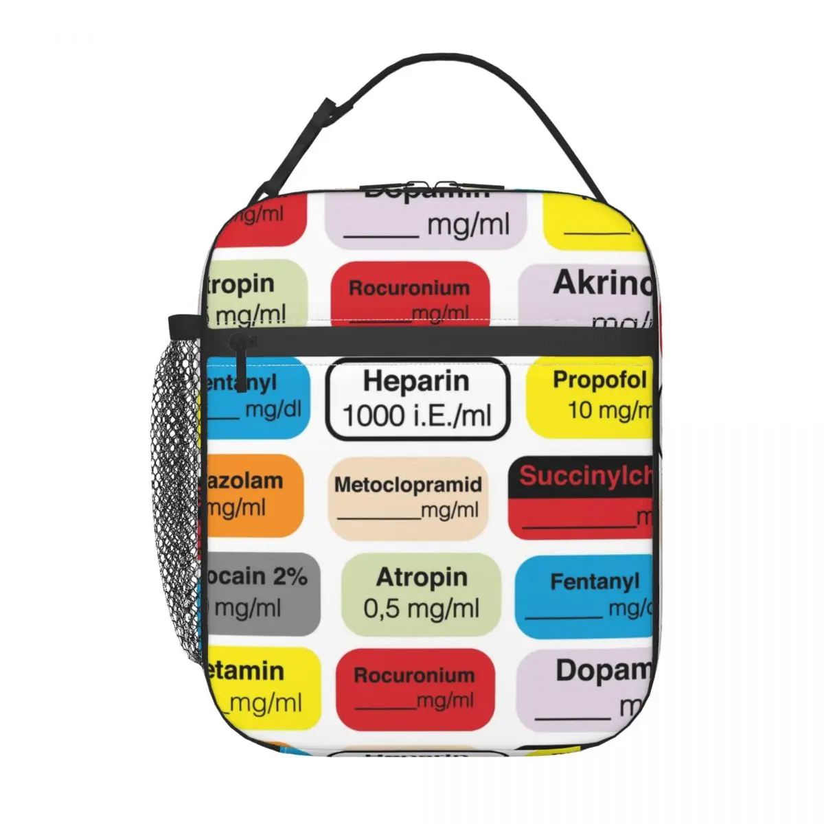 Custom Anesthesia Medication Doctor Medical Nurse Hospital Lunch Bag Men Women Thermal Cooler Insulated Lunch Box Kids School