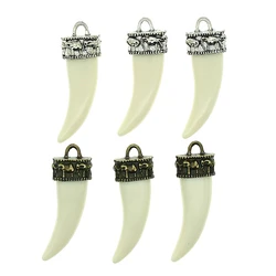 10Pcs/Lot 46mm*15mm Diy Metal Jewelry Accessory Tibetan Silver color Ivory Charm Pendant For Jewelry Making XL443