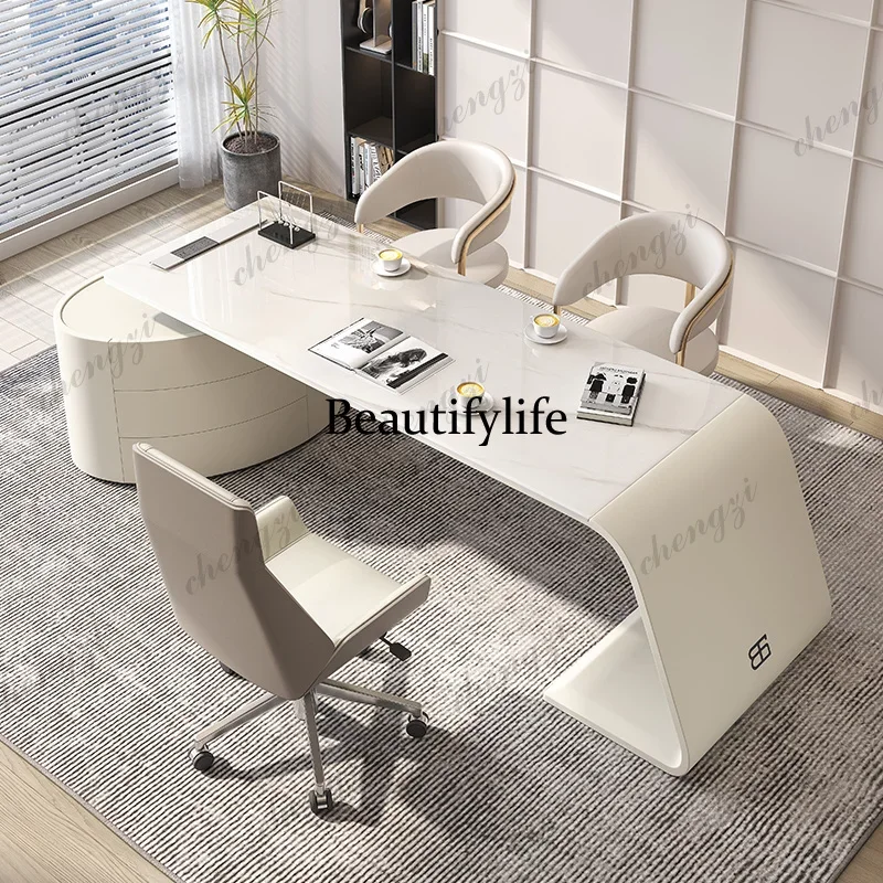 BBB   Italy Repetition Table Office Desk Modern Light Luxury L Shaped Office Desk Minimalist Design Home Furniture Bureau