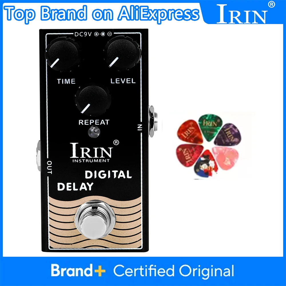 

Гитарная педаль эффектов IRIN RF-08 Digital Delay с регулировкой пропорции влажного и сухого звука, регулировкой времени задержки 20-600 мс.