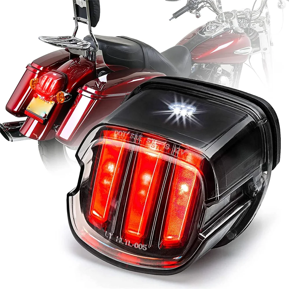 

Motorcycle LED Tail Lamp Rear Brake Tail Run Light Taillight License Light For Harley Softail Dyna Touring Sportster XL 883 1200