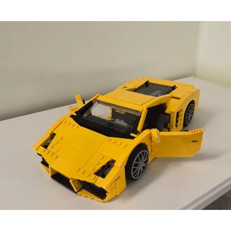 

MOC-180378 Yellow New Urban Sports Racing Car Building Block Model 954 Pieces Boys' and Children's Birthday Christmas Toy Gift
