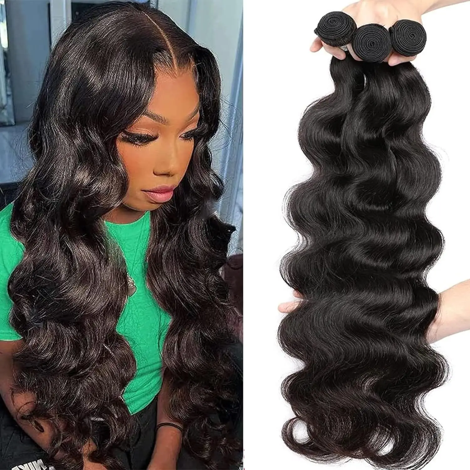 50g Straight Human Hair Bundles 1pcs/lot Brazilian Straight Hair Bundles Double Weft 100% Unprocessed Straight Human Hair Bundle