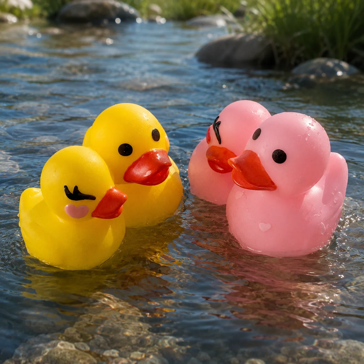 Sweet Couple Ducks Figurine Car Dashboard Decor,Wedding Favors Gift,Desk Decor For Bedroom Office,DHD Sensory Squish Tool