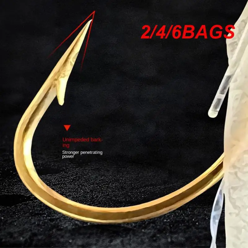 2/4/6BAGS Fake Bait Luya Pout Noctilucent Fishing Accessories Luminous String Hook White Stripe Fish Hook Fishing Gear