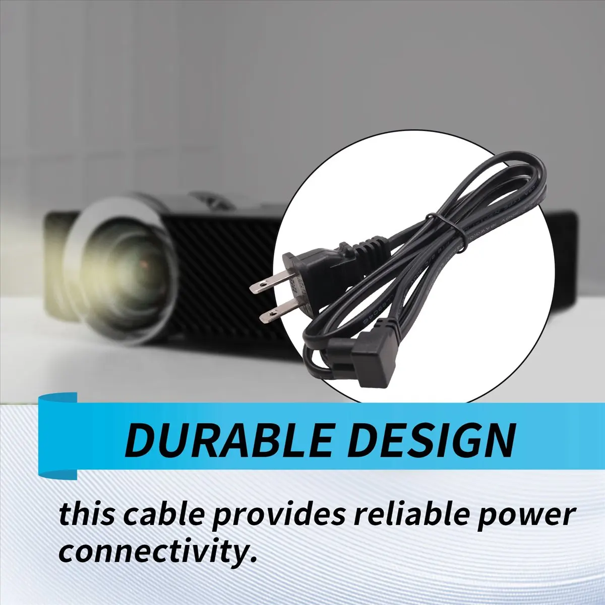 A77K Universal Power Cable for HY300, HY320, HY300 PRO, HY320MiNi Projectors for Various Projectors US PLUG