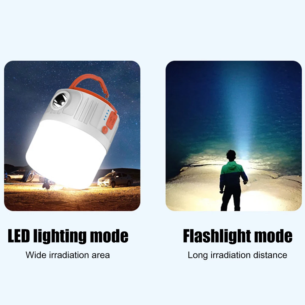 300LM LED Solar Charging Light USB Charging Bulb Night Market Lamp Outdoor Camping Power Outage Emergency Lamp