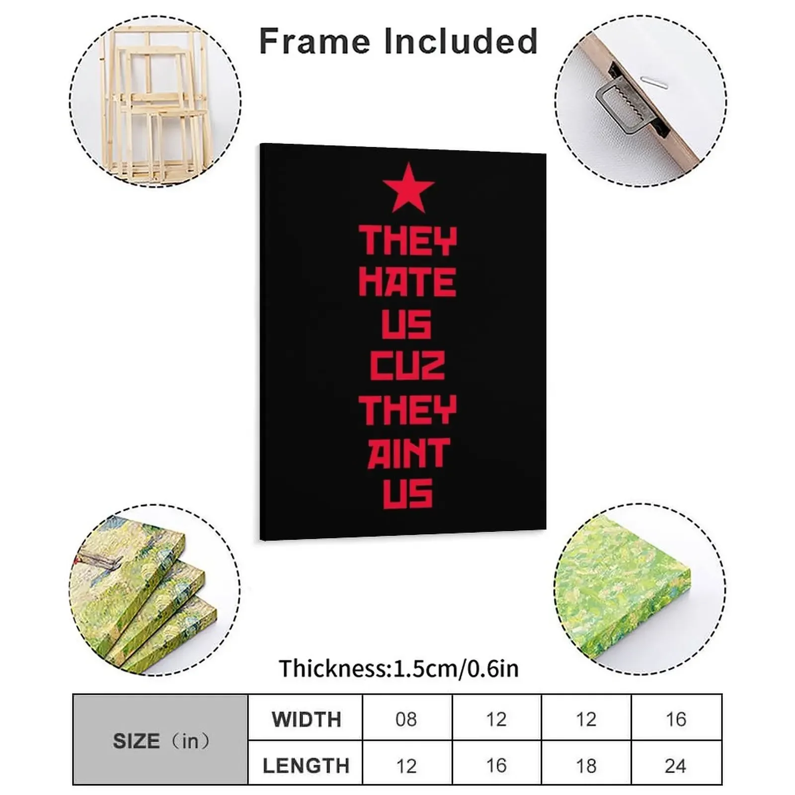 The Interview Quote They Hate Us Cuz They Aint Us Poster Canvas Painting Poster Cinema Printing Framed Wall Paintings