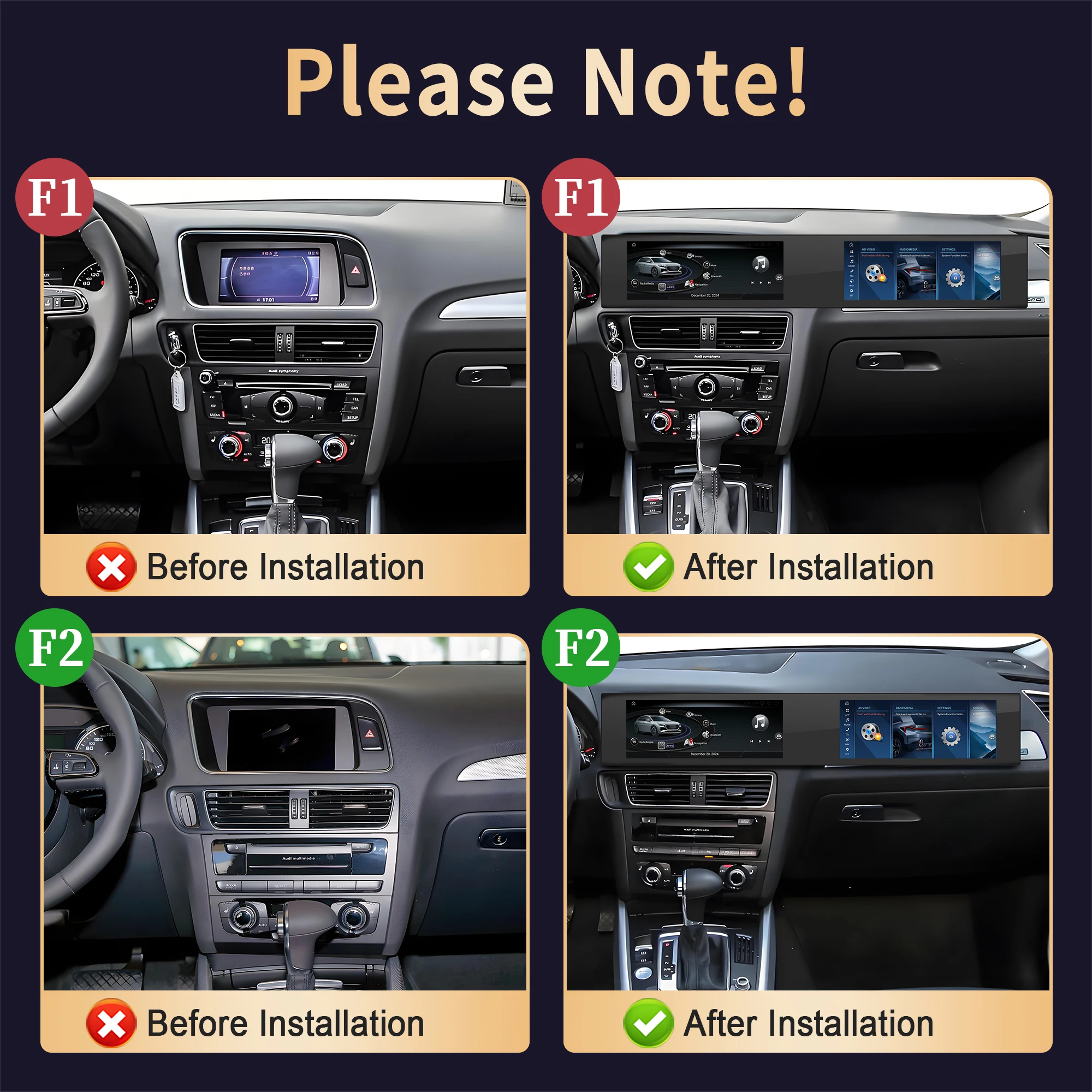 21 بوصة لأودي Q5 2009-2017 راديو أندرويد لاسلكي أبل بلوتوث Carplay الوسائط المتعددة شاشة تعمل باللمس ستيريو