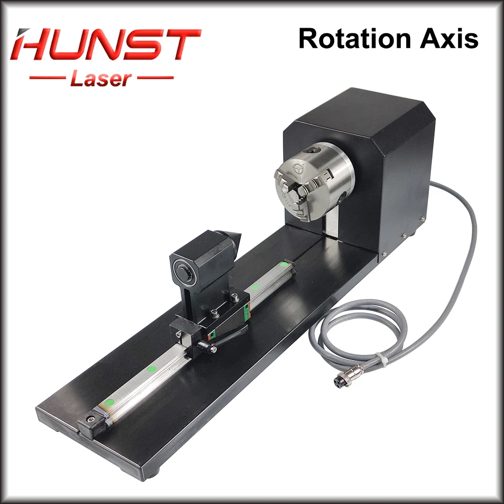 HUNST Rotary Engraving Attachment with Chucks Stepper Motors for Laser Engraving Cutting Machine Model B Rotation Axis