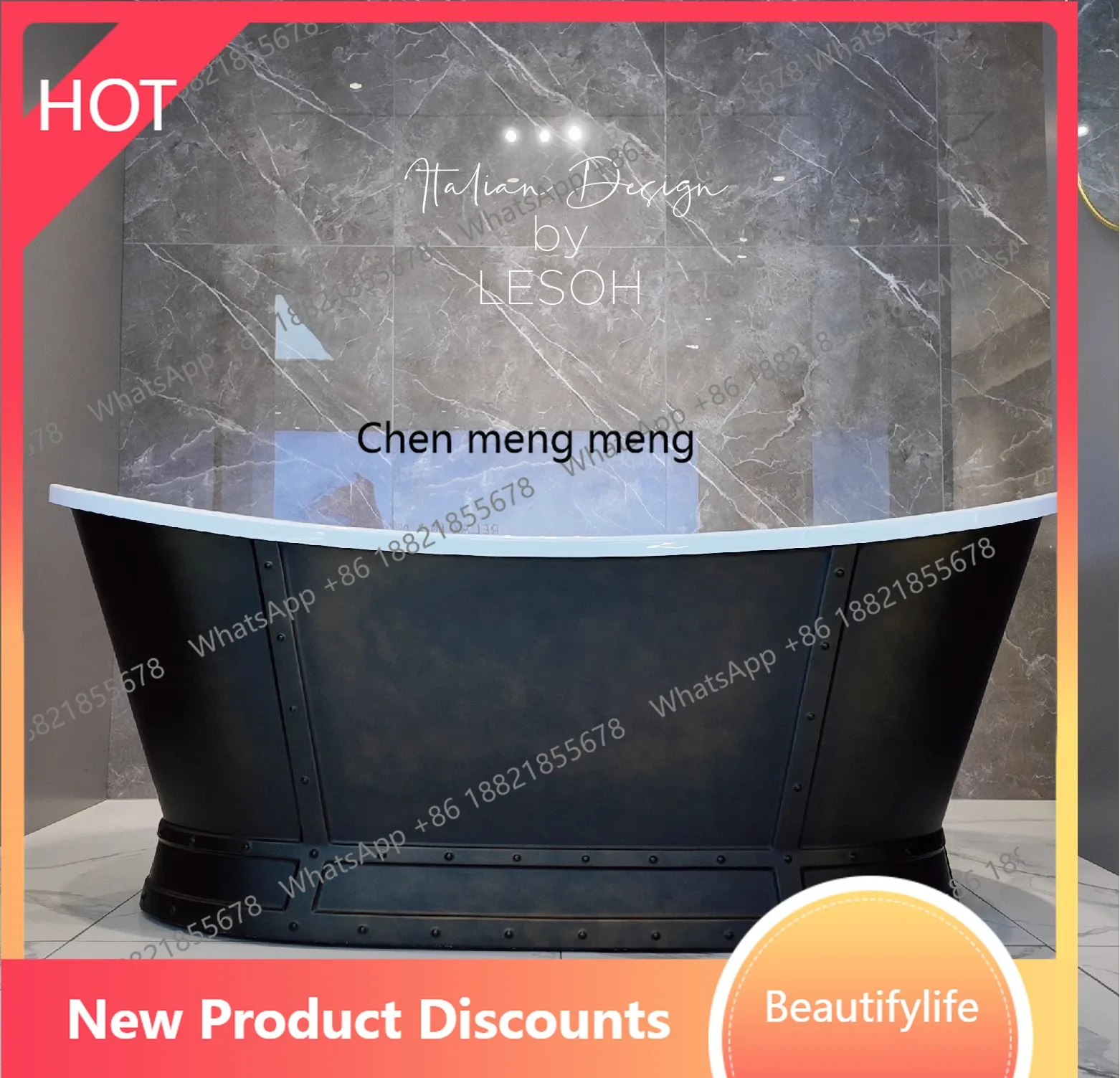 

A13 Acrylic freestanding bathtub Vintage French hotel B & B integrated seamless bathtub