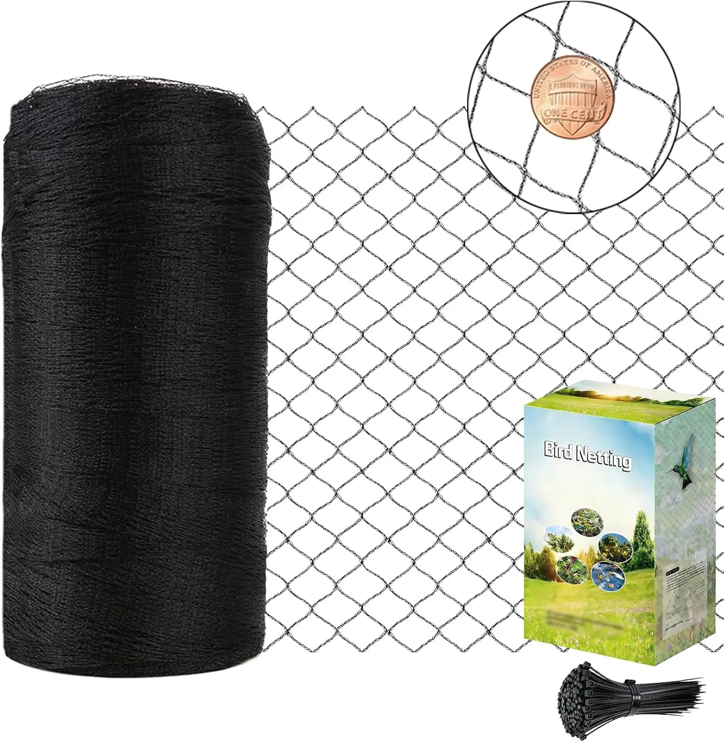 

25x25 FT Garden Bird Netting, Woven Mesh for Plants, Vegetables, Fruit Trees - Protect from Birds, Deer, Squirrels