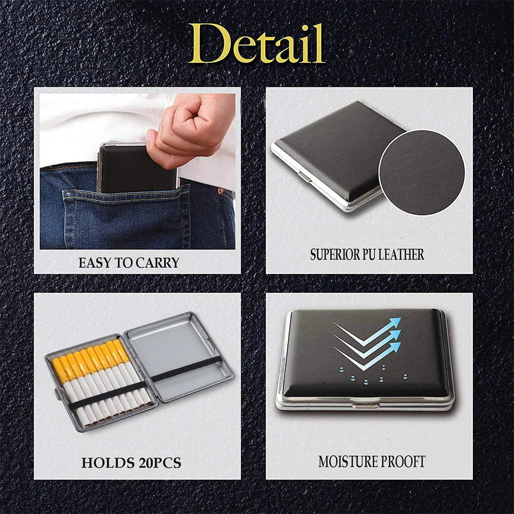 Retro Cigarette Case Smoke Box Organizer Portable Pocket Smoking Accessories Graphic Letter Pattern Daily Tobacco Storage Holder