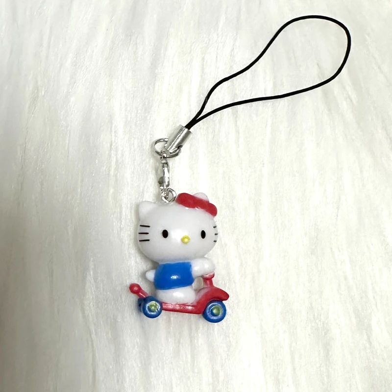 Kawaii Western Cowboy Hello Kitty Mobile Phone Pendant Cute Charm Pink Bow Singing Hello Kitty Rabbit Keychain Bag Pendant Gift