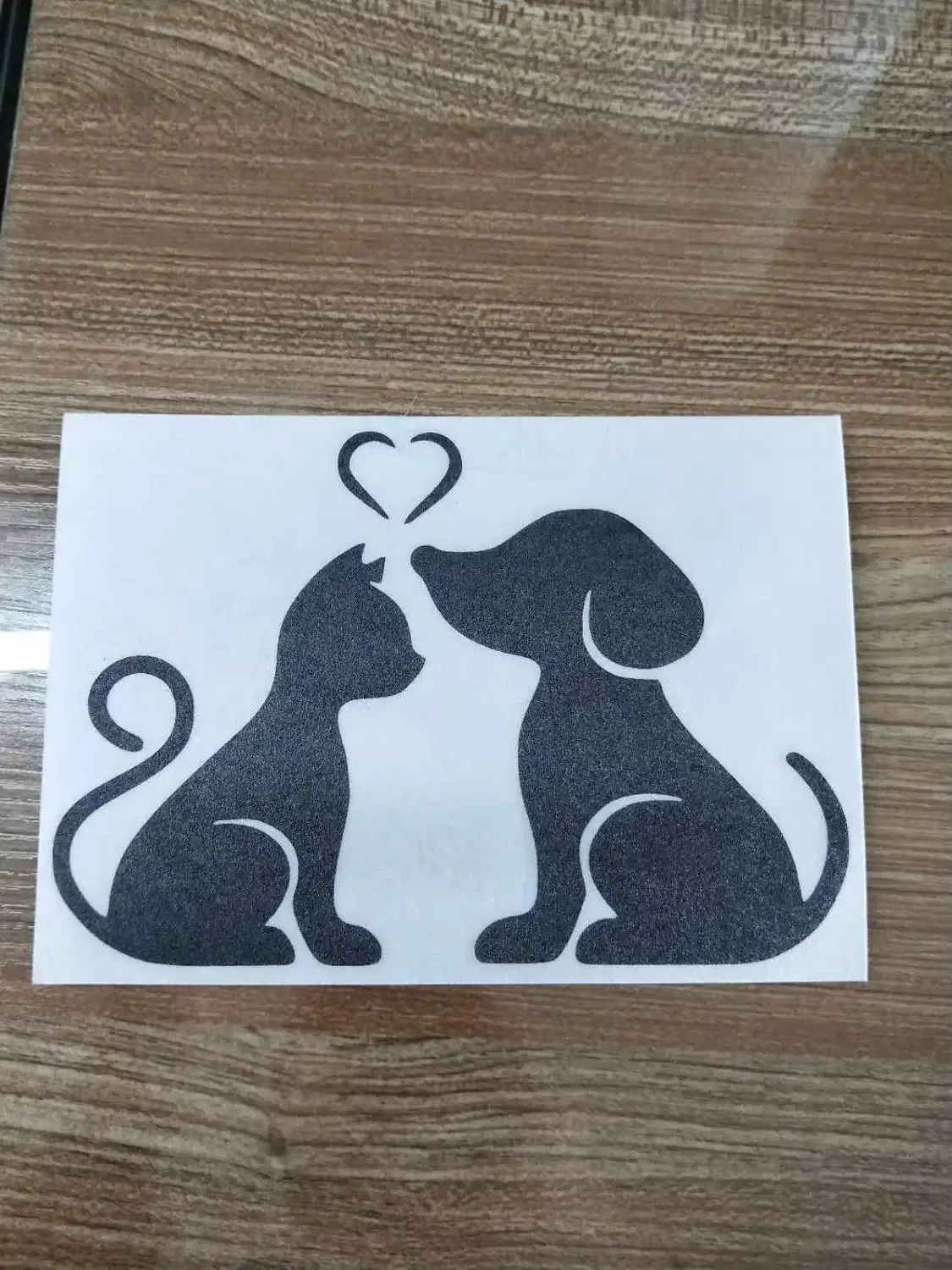 15*10.4 سم القط والكلب الحيوانات الأليفة على شكل نافذة الوفير دراجة نارية ملحق ديكور الفينيل ملصق سيارة مقاوم للماء #6