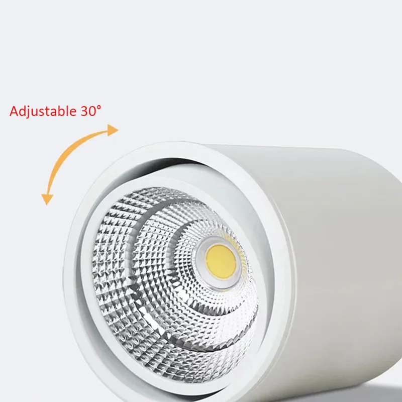 High Quality Rotating LED Downlight COB Surface Mounted Ceiling Lamp 24W20W18W15W12W9W Adjustable Spot Light AC90-260V