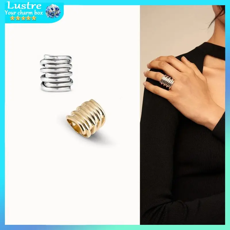 2024 Classic UNO DE 50 Fashion Spiral Design 925 Sterling Silver Ring for Women, Elegant and Timeless Jewelry Gift