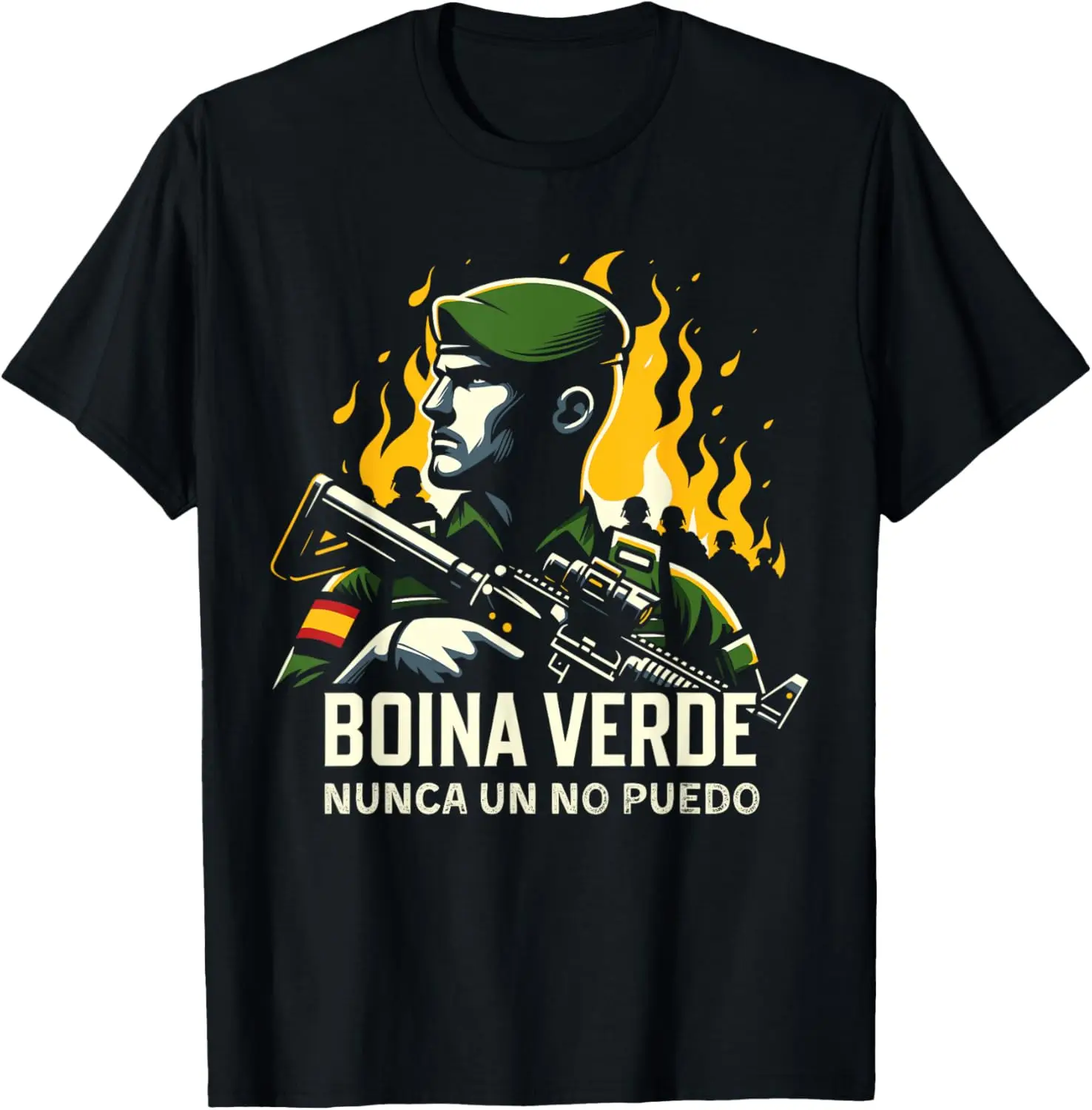 

Boina Verde GOE Ejercito Español España Militar Camiseta T-shirt Short Sleeve Casual 100% Cotton Shift