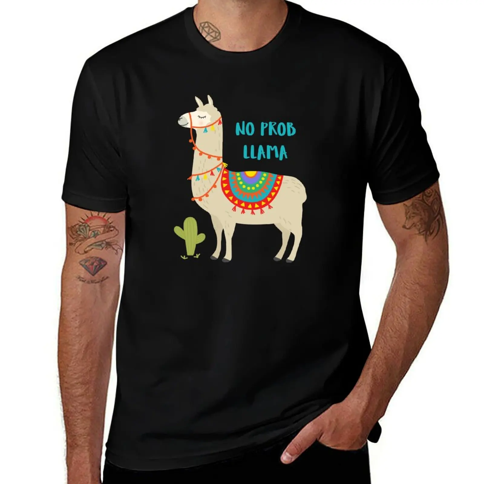 

Peru No Prob Llama T-Shirt t shirts for man pack cotton graphic t shirts for man T-Shirt
