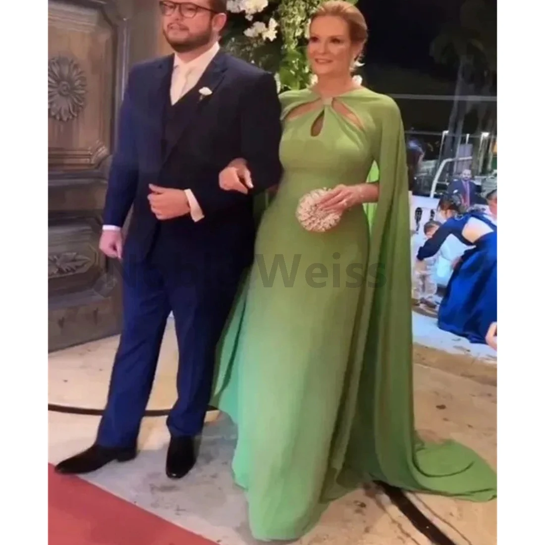 

Chiffon Evening Dresses Floor Length Mermaid Wedding Guest Dress Women Party Gowns Customize