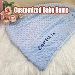 Custom Name Personalised Newborn Baby Blanket Swaddling Swaddle Wrap Soft Fleece Toddler Crib Bed Stroller Blanket Toddler Gift