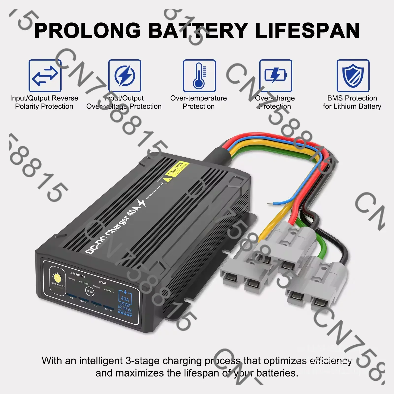 Campervan Trailer Camper Van RV Battery Solar Charger,DC To DC Charger 12V 24V Vehicle 25A 40A 50ACaravan