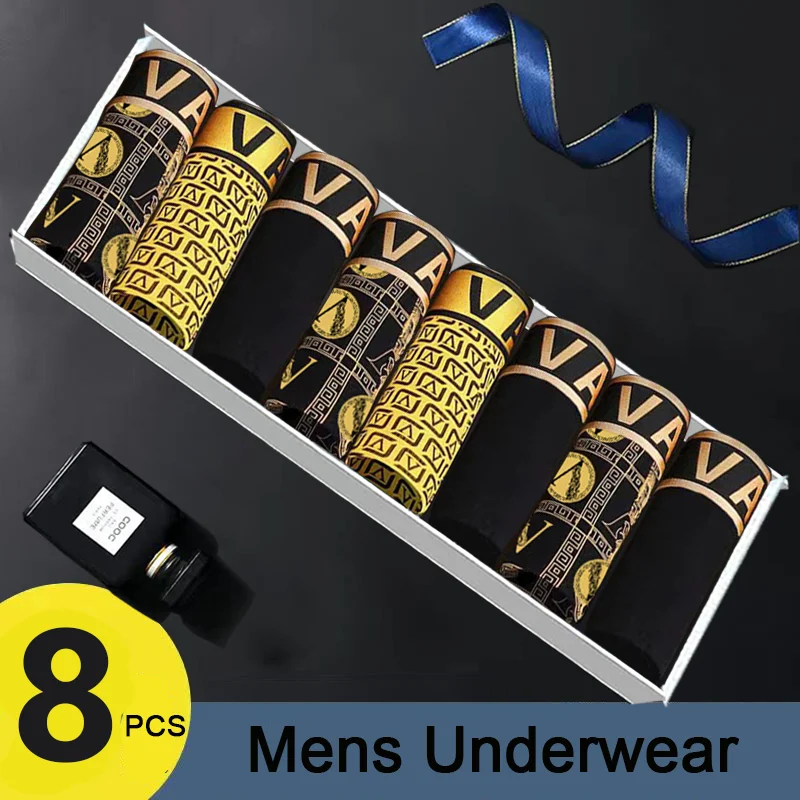 8pcs Boxer Shorts Men\'s Panties Homme Underpants Boxershorts Underwear for Man Modal Male Coule Sexy Set Lot Soft Box