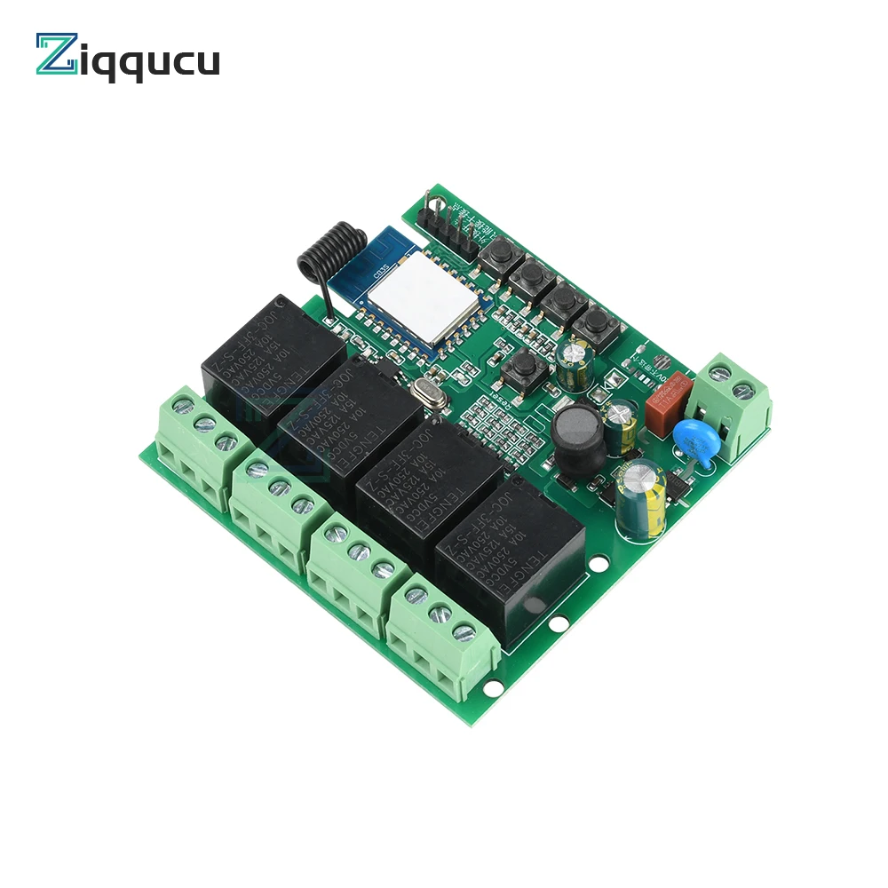 AC 220V Three-Mode Smart 4-Way WiFi Remote Control Relay Switch Module 4 Channel Switch Module Wireless Control 433MHz