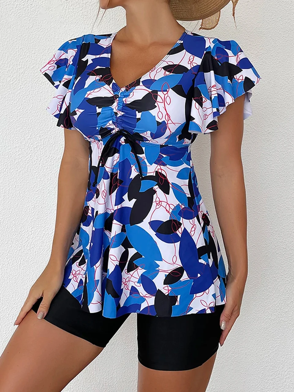 Cordão frontal tankini conjunto saia 2023 feminino cintura alta maiô verão beachwear feminino banhistas natação terno de natação